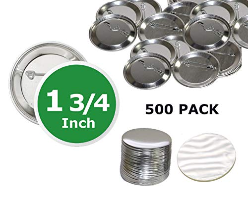 1.75 inch Round BackPin Buttons (500 Pack) Sets for Badge Making 1 3/4" (44 mm)
