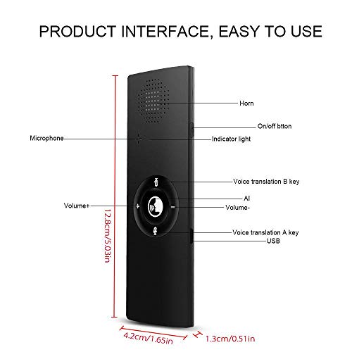 MOGOI Smart Language Translator Device, Instant Offline Language Translator Device Handheld Portable Real Time Support 40 Languages Translation for Learning Travel Business Shopping