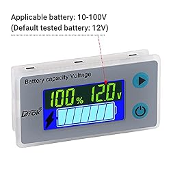 12V Battery Capacity Monitor, DROK 10-100V 24V 36V