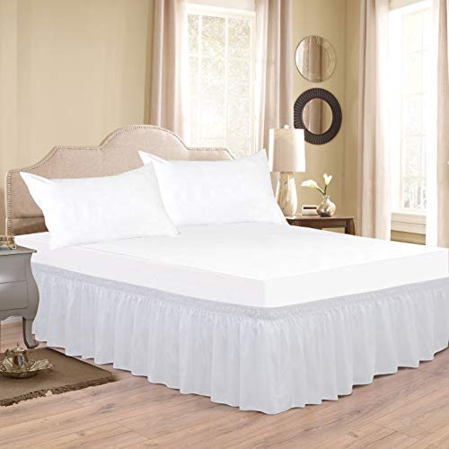 Biscaynebay Wrap Around Bed Skirts for King & Cal King Beds with Long