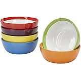Premium Ceramic Set of 6, Colorful Meal Stoneware (Breakfast Bowls)