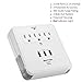 BESTTEN Wall Mount Surge Protector with 3.1A Triple USB Charging Ports, 3 AC Outlet Plugs and 2 Slide Out Phone Holders, ETL Certified