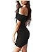 MAGICMK Women's Sexy Cute Off Shoulder Bodycon Bandage Spandex Mini Party Dress
