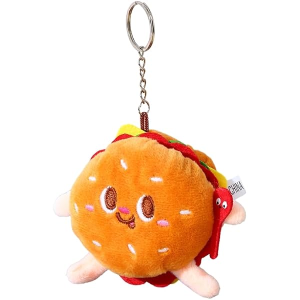 Cute Hamburger Keychain - Simulation Cheeseburger Pendant For Bag, Keys, Or Backpack - View #3