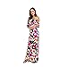 LiMiCao Women Flowers Off Shoulder Ruffle Maxi Sexy Evening Dress