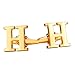 U7 Men's 18K Gold Plated Initial Cufflinks (Letter H)