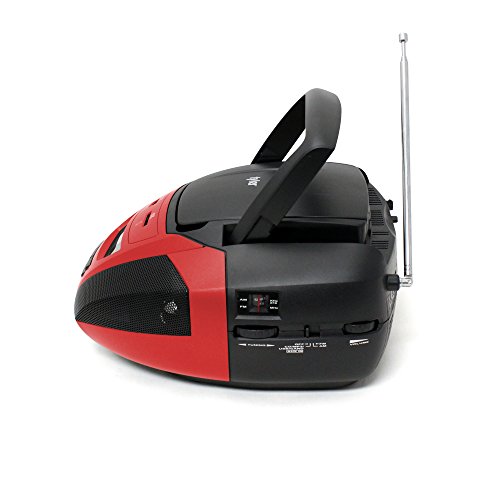 Tyler-Portable-Stereo-MP3CD-Boombox-Player-TAU102-RD-with-Mega-Bass-Sound-Text-Display-AMFM-Stereo-USBSDMMC-and-AUX-Inputs-Red