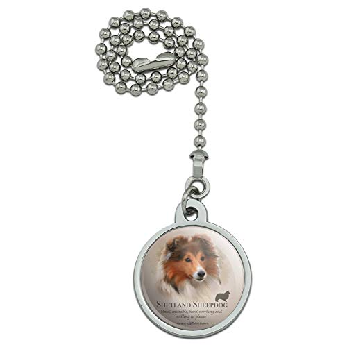 GRAPHICS & MORE Shetland Sheepdog Dog Breed Ceiling Fan and Light Pull Chain