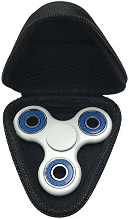 GuardEZ Tri-Spinner Fidget Toy Combo With Carrying Case, Premium Hybrid Ceramic Bearing (White Blue With Case)