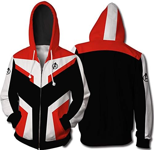 Avenger's Endgame Hoodie Quantum Realm Cosplay Costume 3D Print Zipper Jacket Pullover Sweatshirt