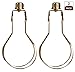 Royal Designs, Inc. CL-2001-BR-2 Heavy Duty Lampshade Clip Adapter with Finial for Round Light Bulbs, 2-Pack, Polished Brass