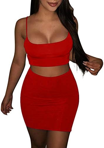 2 piece red skirt set