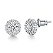 UMODE Jewelry 6mm 0.75 carat Flower Halo Cubic Zirconia CZ Diamond Post Stud Earring For Women 0.4x0.4 In