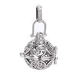 Yumei Jewelry 5 Pcs Rhodium Plated Diffuser Locket Aromatherapy Essential Oil Pendant Cage Locket