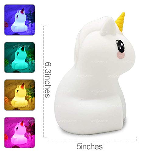 ATOMFIT LED Nursery Night Lights for Kids Cute Animal Silicone Baby