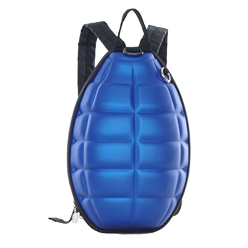 TANCHEN Creative Grenade Bomb Turtle Shell Backpack Cool Schoolbag (Blue)