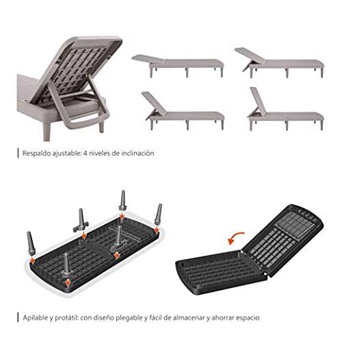 Lagoon Tahiti, camastro para alberca con protección UV portátil, Plegable y facil de almacenar Marca (Color Negro)