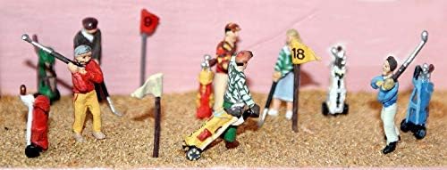 Langley Models 6 Golfers + Equipment OO Scale Metal Model PAINTED F167p