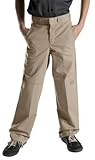 Dickies Big Boys' Flex Waist Double Knee Pant, Khaki, 8