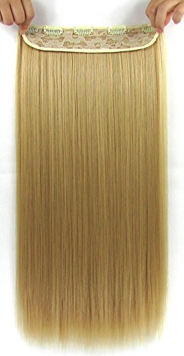 Beaute Galleria – 22 Inches Clip In Synthetic Hair Extensions (Straight) (Golden Blonde)