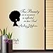 Wall Vinyl Decal Home Decor Sticker True Beauty in Woman Reflected in Her Soul A. Hepburn Quote Phrase Beautiful African Woman Style Fashion Hair Salon Shop Room Removable Mural Unique Design 903