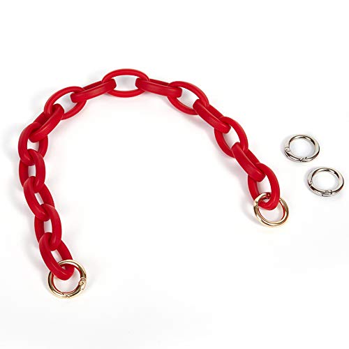 Short Resin Bag Purse Handle Strap Replacement，Bag Decoration Chain，Bag Accessories Charms (Red)