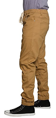 Victorious Men's Jogger Twill Pants JG804 - Wheat - Large