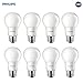 Philips LED Non-Dimmable A19 Frosted Light Bulb: 800-Lumen, 2700-Kelvin, 8.5-Watt (60-Watt Equivalent), E26 Base, Soft White, 8-Pack primary