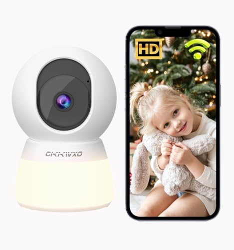 CiKiKWXO Indoor Security Camera, WiFi Home Security Camera with Night Light at Amazon