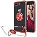 Ownest Compatible with iPhone 7 Plus/iPhone 8 Plus Case with Built-in 360 Rotatable Ring Kickstand Fit Magnetic Car Mount and Transparent TPU Protective for iPhone 7 Plus/8 Plus-Red