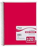 Mead Spiral Notebook, 3 Subject, Wide Ruled Paper, 120 Sheets, 10-1/2
