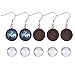 DROLE 40Pcs Earring Wire Hooks Cabochon Settings-20Pcs Wooden Earring Blanks with 20Pcs 12mm/0.4724 Inch Round Cabochons,Wooden Earrings for Women DIY #1