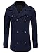 TAM WARE Mens Classic Wool Double Breasted Pea Coat TWCC06-NAVY-XL