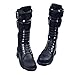 MagiDeal Black 1/6 Scale lace Up Buckle Flat Long Boots Shoes for 12 inch Female Action Figure Body