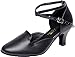 Abby AQ-6175 Womens Latin Tango Cha-Cha Kitten Heel Round-toe Leather Dance-shoes