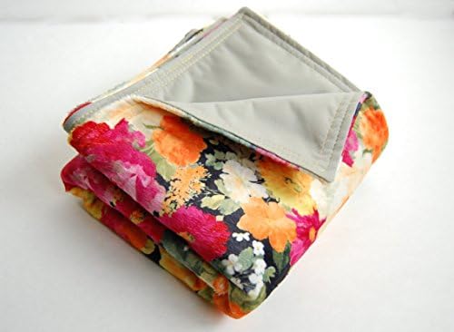 Floral Minky Blanket- Waterproof Backed Outdoor Blanket- Jogging Stroller Blanket- 30" x 40"