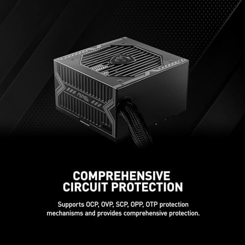 Msi mag a650bn - fonte de alimentação para jogos: 80 plus bronze, 650 watts, 12v single-rail, circuito dc-to-dc, ventoinha de 120mm