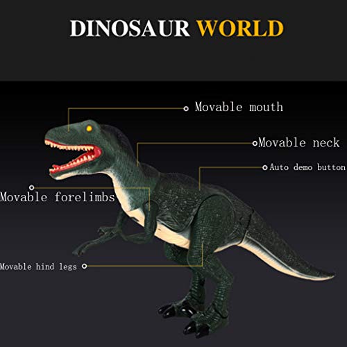 Weite Electronic Remote Control Simulation Dinosaur Action Figure Model Toy, Realistic Walking Motion, Swinging Tail Action, Ferocious Roaring, Light Up Eyes (Blue)