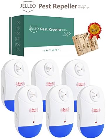 JELLEO Ultrasonic Pest Repeller - 6 Pack Plug In Electronic Repellent for Insects &amp; Rodents - A3502