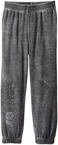 Butter Little Girls' Burnout The Athlete Varsity Fleece Pant, Black, 5