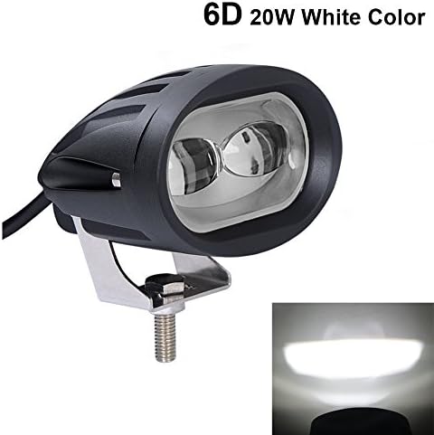 SAFU 1PCS 6D Flood Beam 20W CREE LED Work Light Mini Size For Trucks Tractor Jeep Offroad SUV ATV 4WD White Color 6000K Car Motorcycle Bicycle Wagon DRL Fog Lamp 12V 24V