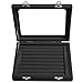 Pasutewel Velvet Glass Ring Jewellery Display Storage Box Jewelry Holder Storage Organizer Stand 7 Slots (Black)