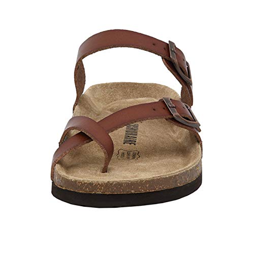 CUSHIONAIRE Women's Luna Cork footbed Sandal with WHISKEY, 7.5