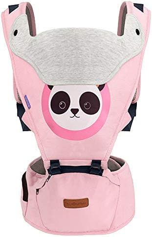 WINNUO Multifunctional Baby Waist Stool Strap,Ergonomic Baby Carrier, Cute Animal Printing Adjustable Hip Seat for Newborns, Infants and Toddlers (Pink)