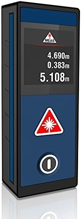 ottbox Mini Digital Laser Distance Meter, High Precision Portable Handheld Measure 66 Ft with Backlit LCD Screen, Single-distance Measurement/Continuous Measurement/Area/Pythagorean Calculation