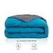 Comfort Spaces Vixie 3 Piece Comforter Set All Season Reversible Goose Down Alternative Stitched Geometrical Pattern Bedding, Full/Queen, Teal/Grey