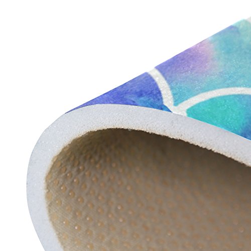 ALAZA Rainbow Watercolor Scales of Mermaid Area Rug Rugs for Living Room Bedroom 7' x 5'