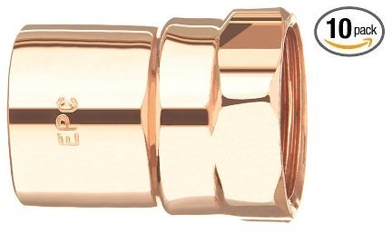 Copper Plumbing Pipe Fitting Elkhart 1" Copper x Female Adapter - 10 Pack