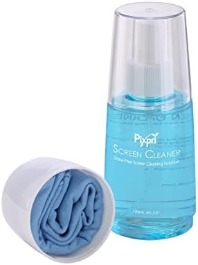Screen Cleaner Kit, 5 oz with 2 Streak Free Microfiber Cloths, Alcohol, Ammonia Free, Cloth stored in The Base,