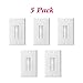 HONGYE Wall Plate 5 Pack Single Gang Brush Wall Plate Style Easy to Install for Speaker HDMI Network Phone Cables Home Theater Systems Pass Through Insert (White)